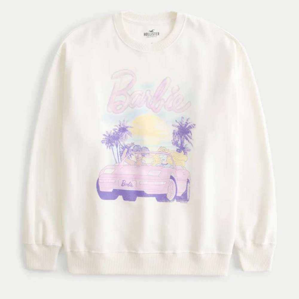 Hollister Oversized Barbie Graphic Crew Sweatshirt